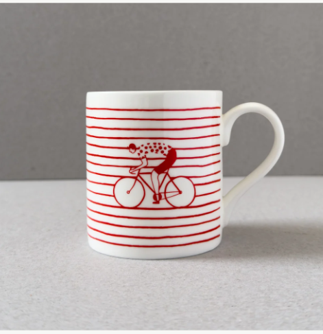 Cyclists Mug - Red & White