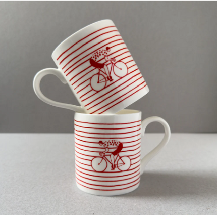 Cyclists Mug - Red & White
