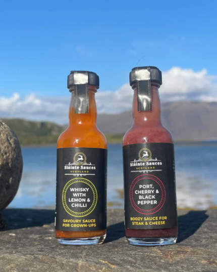 Savoury Sauces for Grown-Ups Gift Box – 2 x 50ml * Whisky & Lemon / Port & Pepper