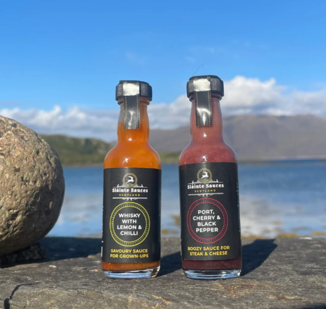 Savoury Sauces for Grown-Ups Gift Box – 2 x 50ml * Whisky & Lemon / Port & Pepper