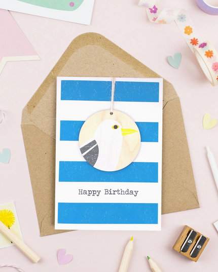 Seagull Birthday Card - with Keepsake