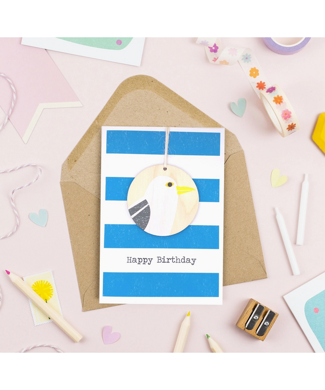 Seagull Birthday Card - with Keepsake