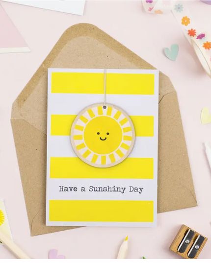 Sunshiny Day Card with Wooden Decoration