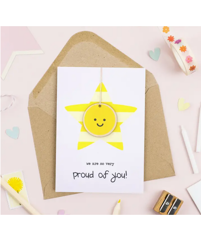Proud of You Card - with Wooden Keepsake