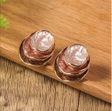 Whispering Woods Enamel Stud Earrings