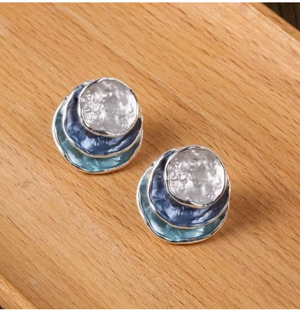 Blue Skies Enamel Stud Earrings