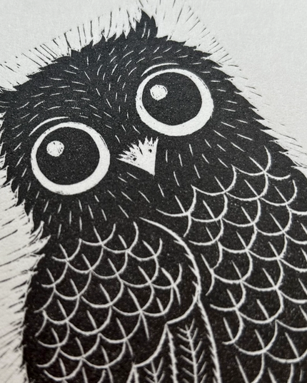 Limited Edition Original Black and White Owl Print