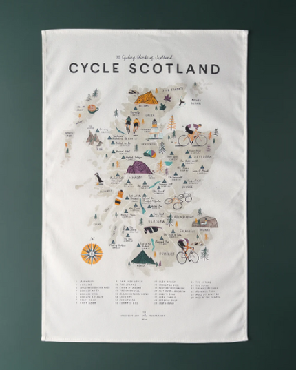 Cycle Scotland Tea Towel