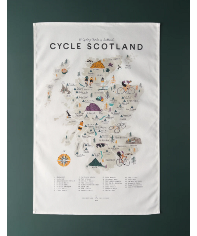 Cycle Scotland Tea Towel
