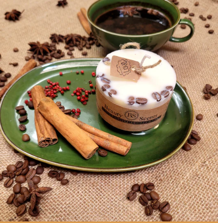 Scented Soy Candle With Coffee Beans - Cherry & Coffee