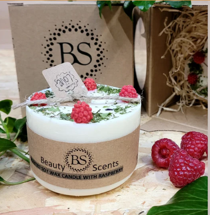 Beautiful Candle With Raspberry