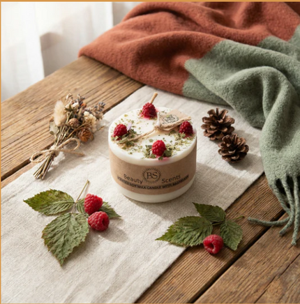 Beautiful Candle With Raspberry