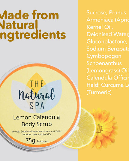 Lemon Calendula Natural Body Scrub - 75g tin - Letterbox