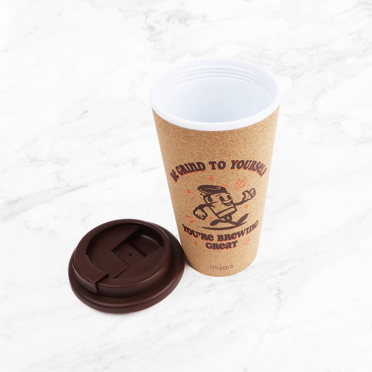 Double-Walled Cork Travel Cup -  Be Grind