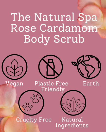 Rose Cardamom Natural Body Scrub - 75g tin