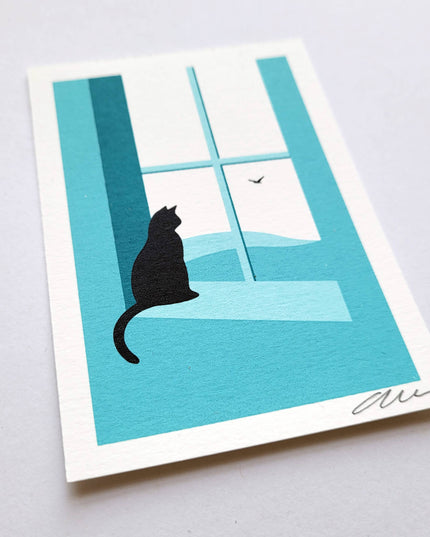 Watching Through The Window, Cat Print