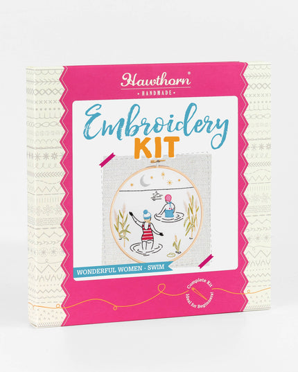 Wild Swimming Embroidery Kit (Swim) | Beginner Craft Kit