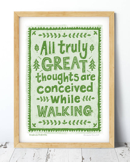 Hikers Walking Print - A4