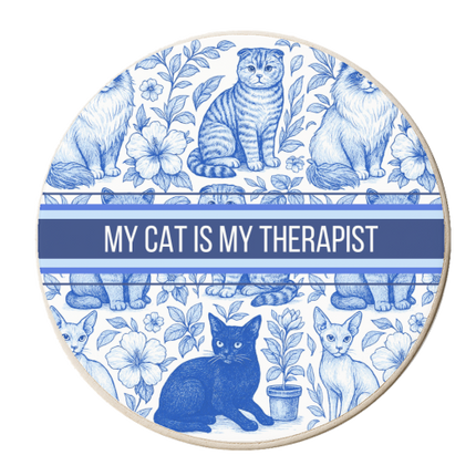 Coasters 'My Cat Is My Therapist toile'