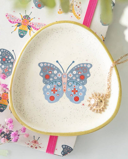 Floral ButterflyTrinket Dish