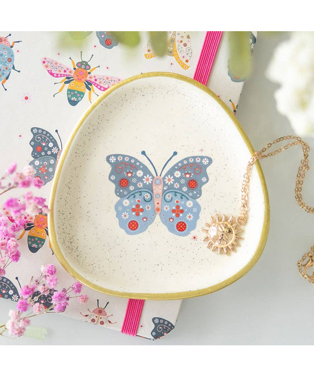 Floral ButterflyTrinket Dish