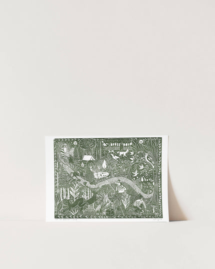 Off the Beaten Track Riso Print ***hiking, nature, walk art***