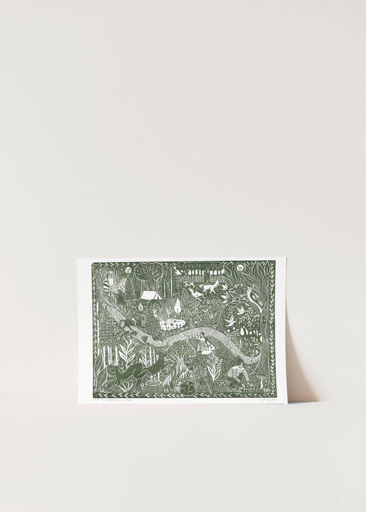 Off the Beaten Track Riso Print ***hiking, nature, walk art***