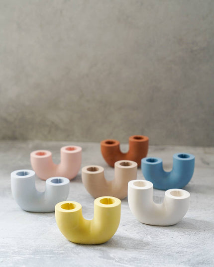U Shape Dinner Candle Holder - Handmade pieces