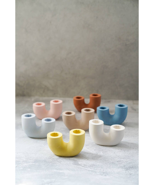 U Shape Dinner Candle Holder - Handmade pieces