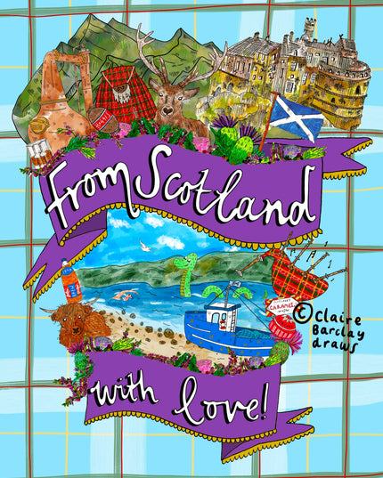 From Scotland with Love Greetings Card - Tartan - Scottish