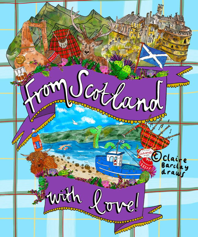 From Scotland with Love Greetings Card - Tartan - Scottish