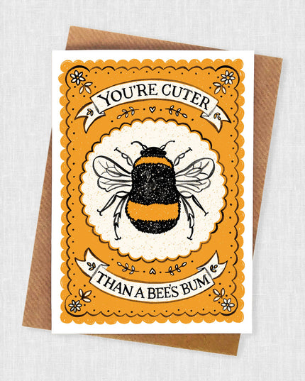 Bee Card - Lino Art