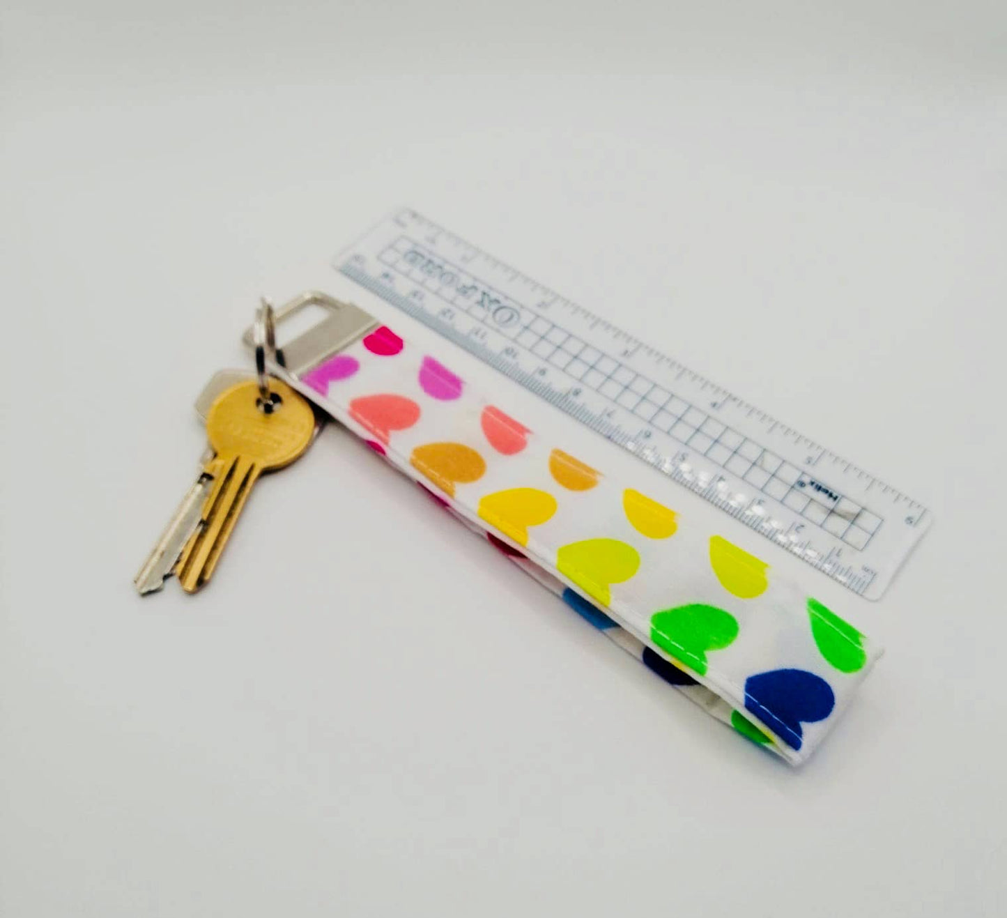 RAINBOW HEART Wristlet Keychain