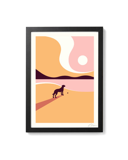 Last Trip Of Summer - Orange - Dog A4 Screenprint