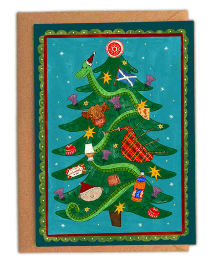 Scottish Christmas Tree Festive Card