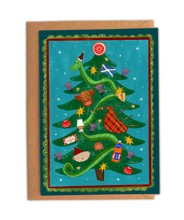 Scottish Christmas Tree Festive Card