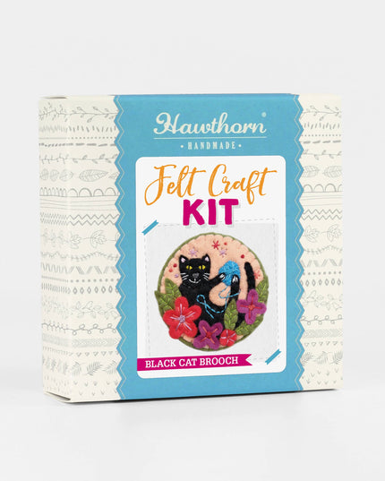 Black Cat Felt Craft Brooch Kit | Beginner Craft Kit