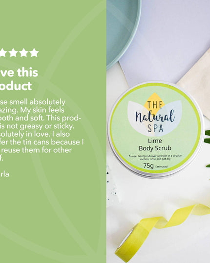 Lime Natural Body Scrub - 75g tin - Letterbox