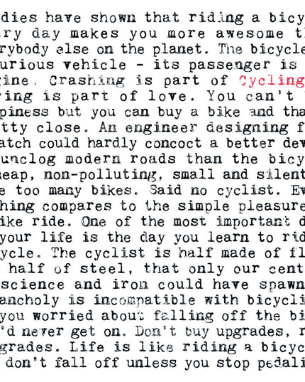 Cycling Quotes Card For Cyclists