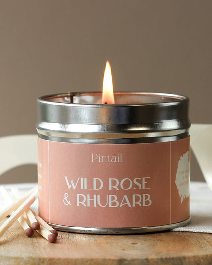 Wild Rose and Rhubarb Classic Tin Candles | Candles in Tins
