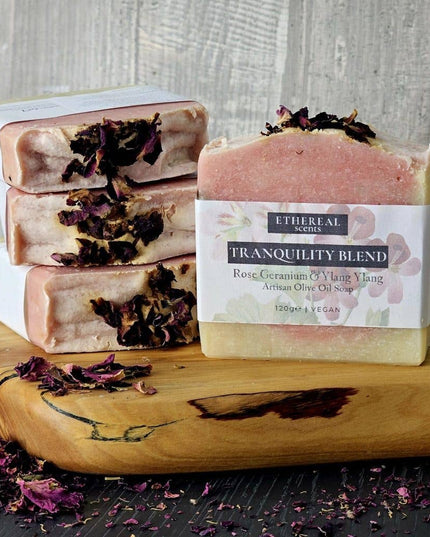 Tranquility Blend: Rose Geranium and Ylang Ylang Soap