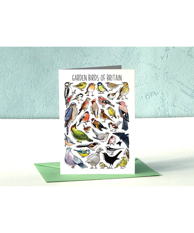 Garden Birds of Britain Art Blank Greeting Card