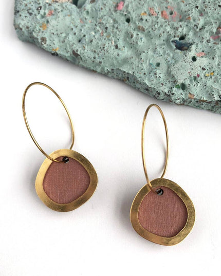 MICA /Gold Circle Hoop Earrings