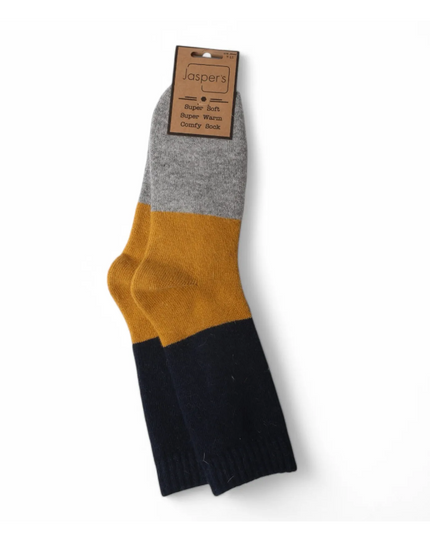 Bold Colour Block Super Cosy Men’s Socks - Yellow Heel