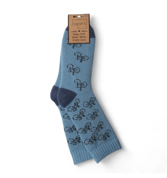 Super Cosy Men’s Socks - BICYCLES/ Light Blue