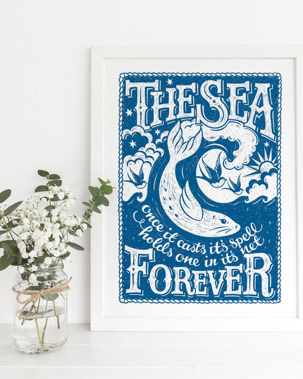 The Sea Nautical Print - A4