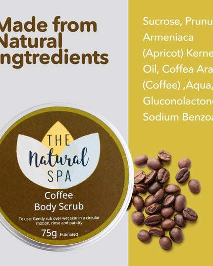 Coffee Natural Body Scrub - 75g tin - Letterbox