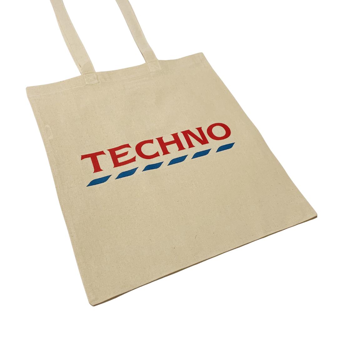 Techno Tote Bag with Parody Tesco Joke Print