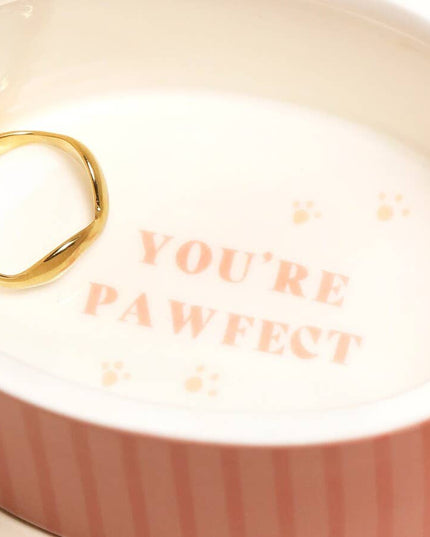 Pink oval Dog Trinket Pot