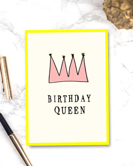 Birthday Queen Pink Crown - Birthday Card